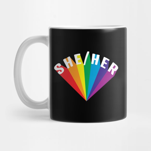 She/Her Pronouns Rainbow Burst by lavenderhearts